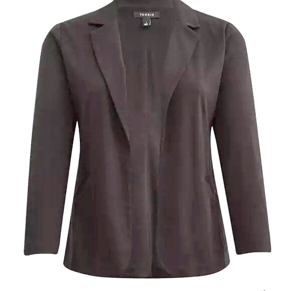 NWT TORRID Women's Longline Open Front Black Blazer - Picture 3 of 16